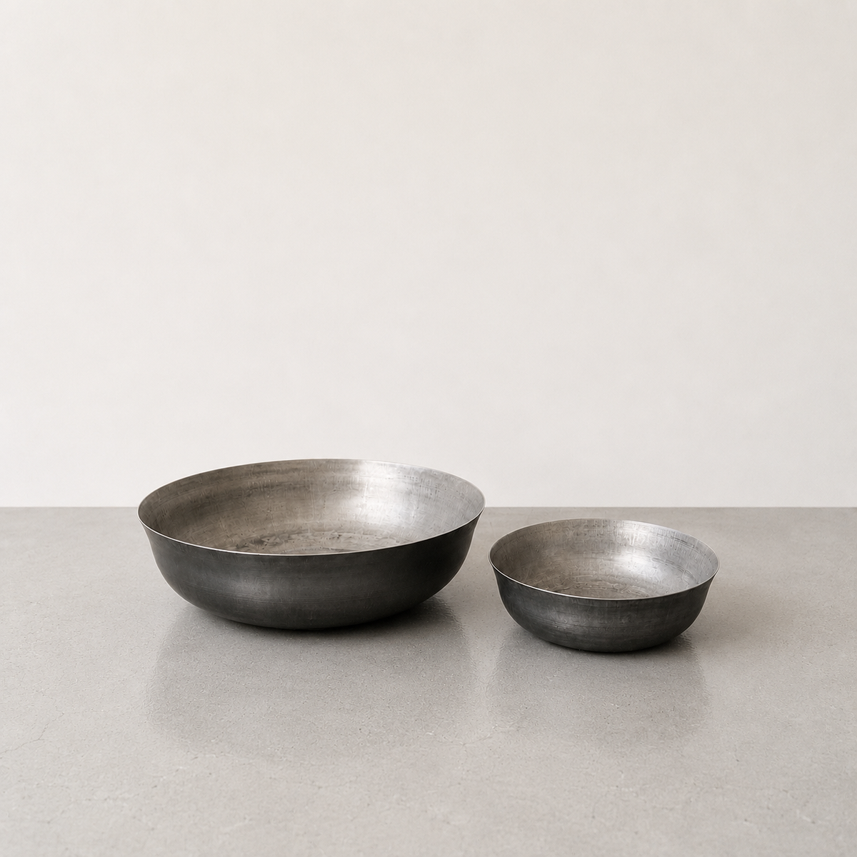 HAND-FINISHED METAL BOWL