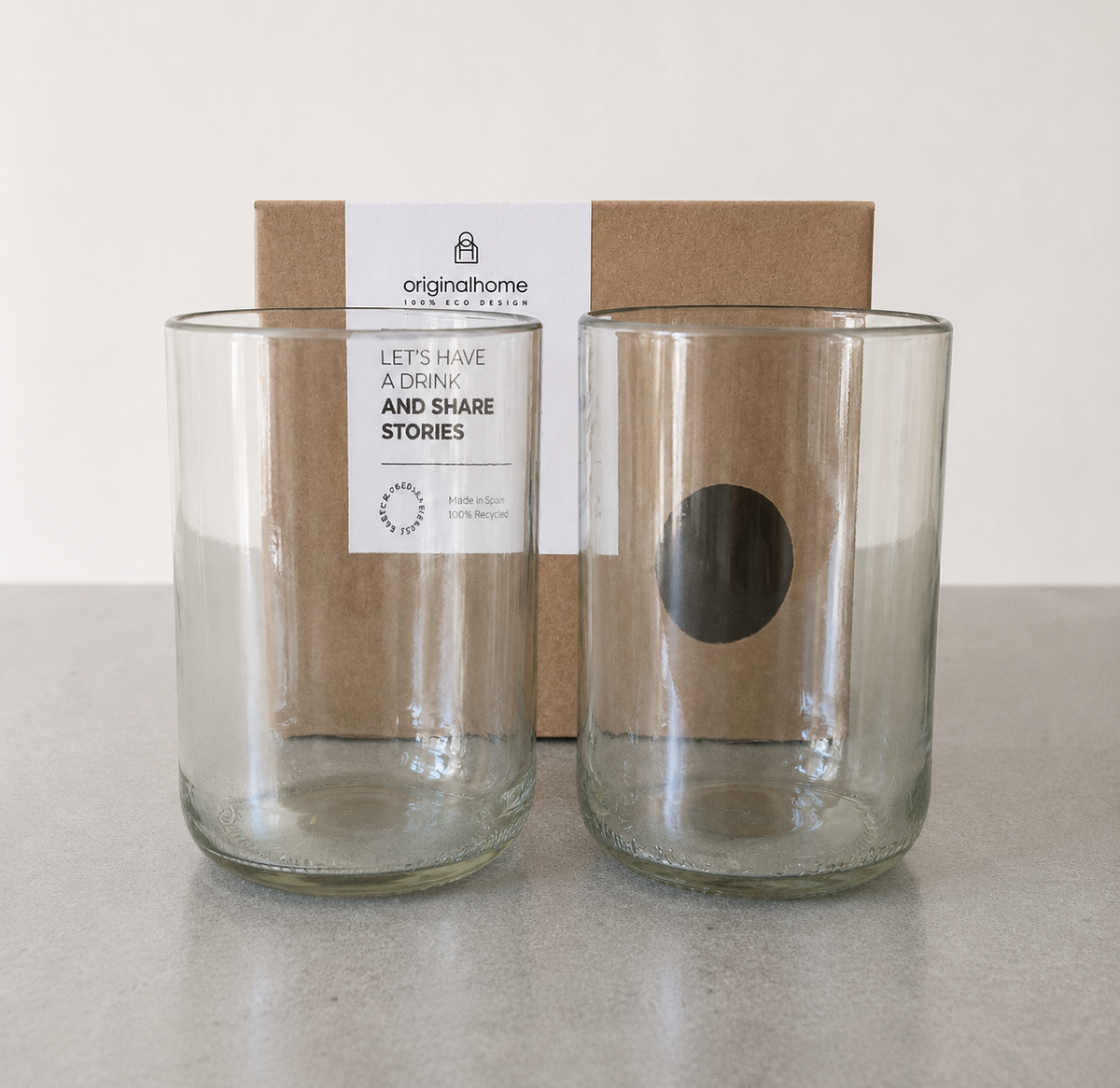 RECLAIMED WINE BOTTLE GLASSES MEDIUM - SET OF 2