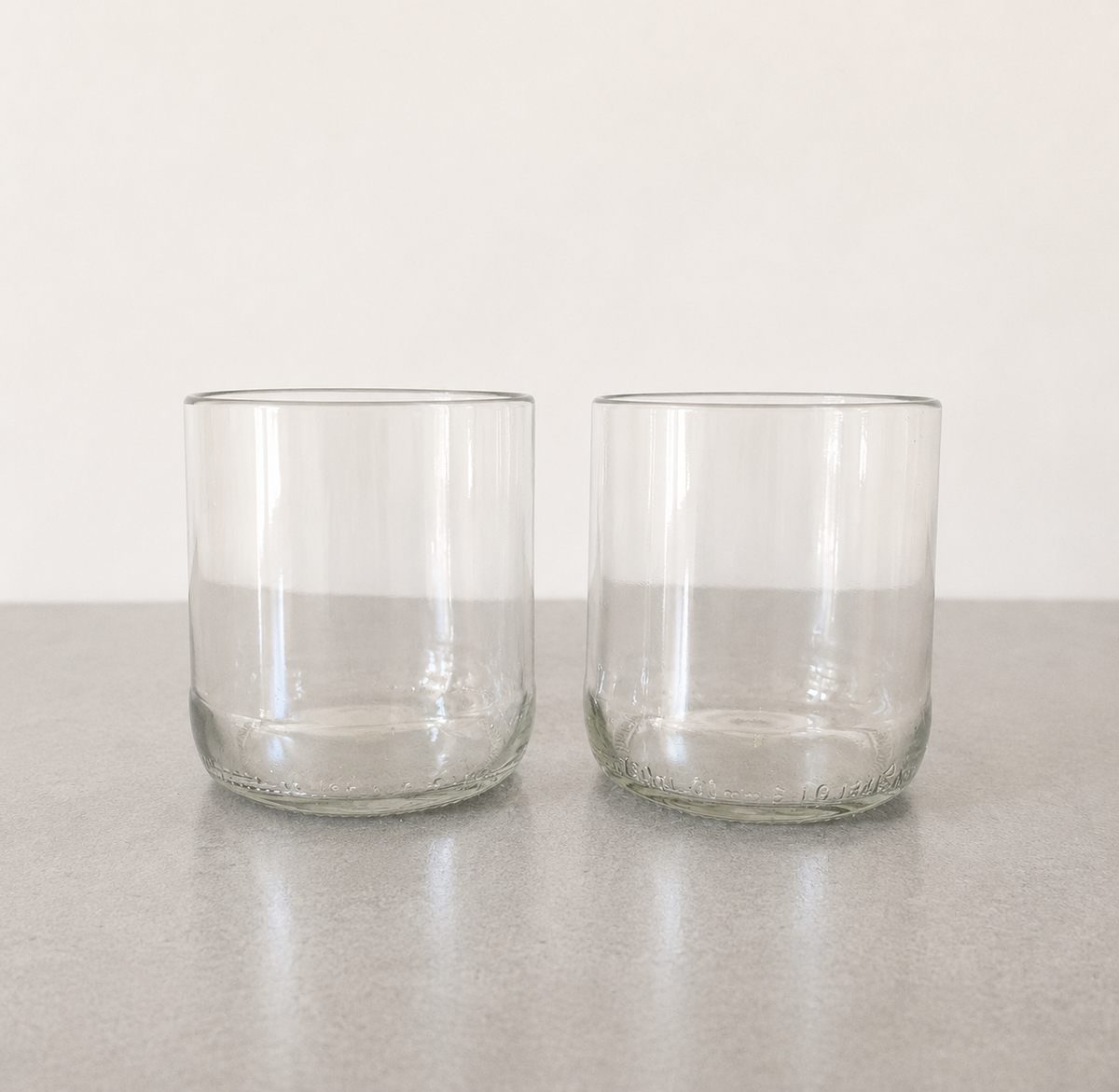 RECLAIMED WINE BOTTLE GLASSES SMALL - SET OF 2