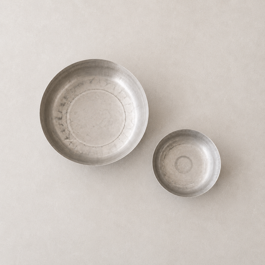 HAND-FINISHED METAL BOWL